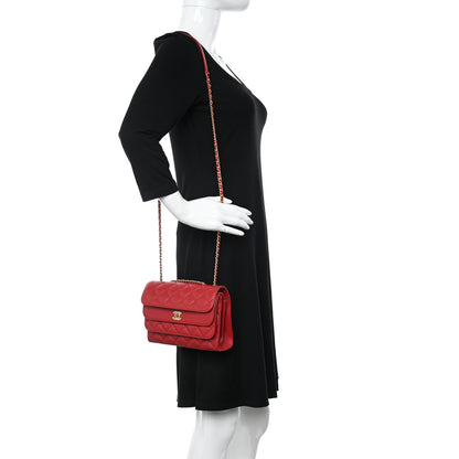 Chanel Calfskin Quilted Medium Triple Flap Red 2 of 17