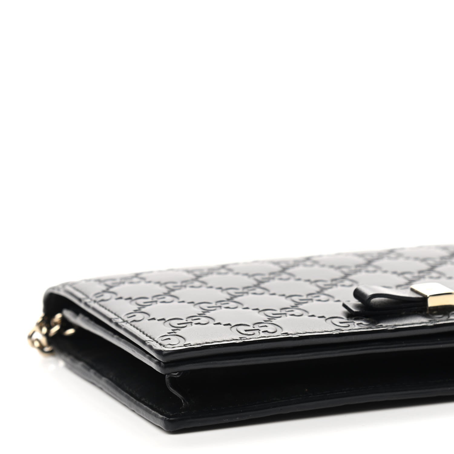 Gucci Guccissima Signature Bowy Chain Wallet Black 5 of 9