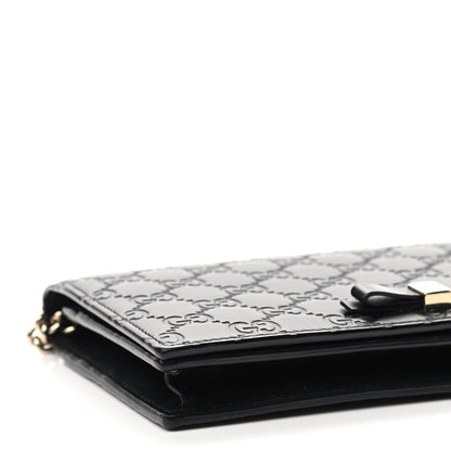 Gucci Guccissima Signature Bowy Chain Wallet Black 5 of 9