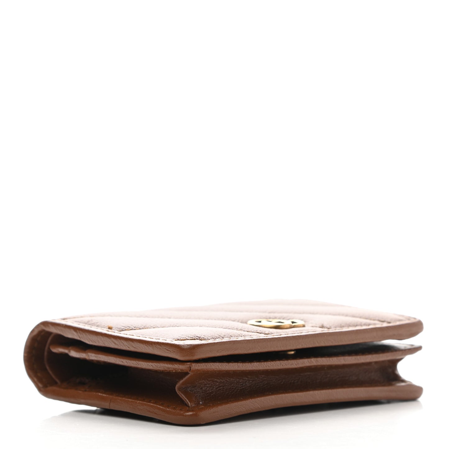 Azalea Calfskin Matelasse Diagonal GG Marmont Card Case Wallet Cuir