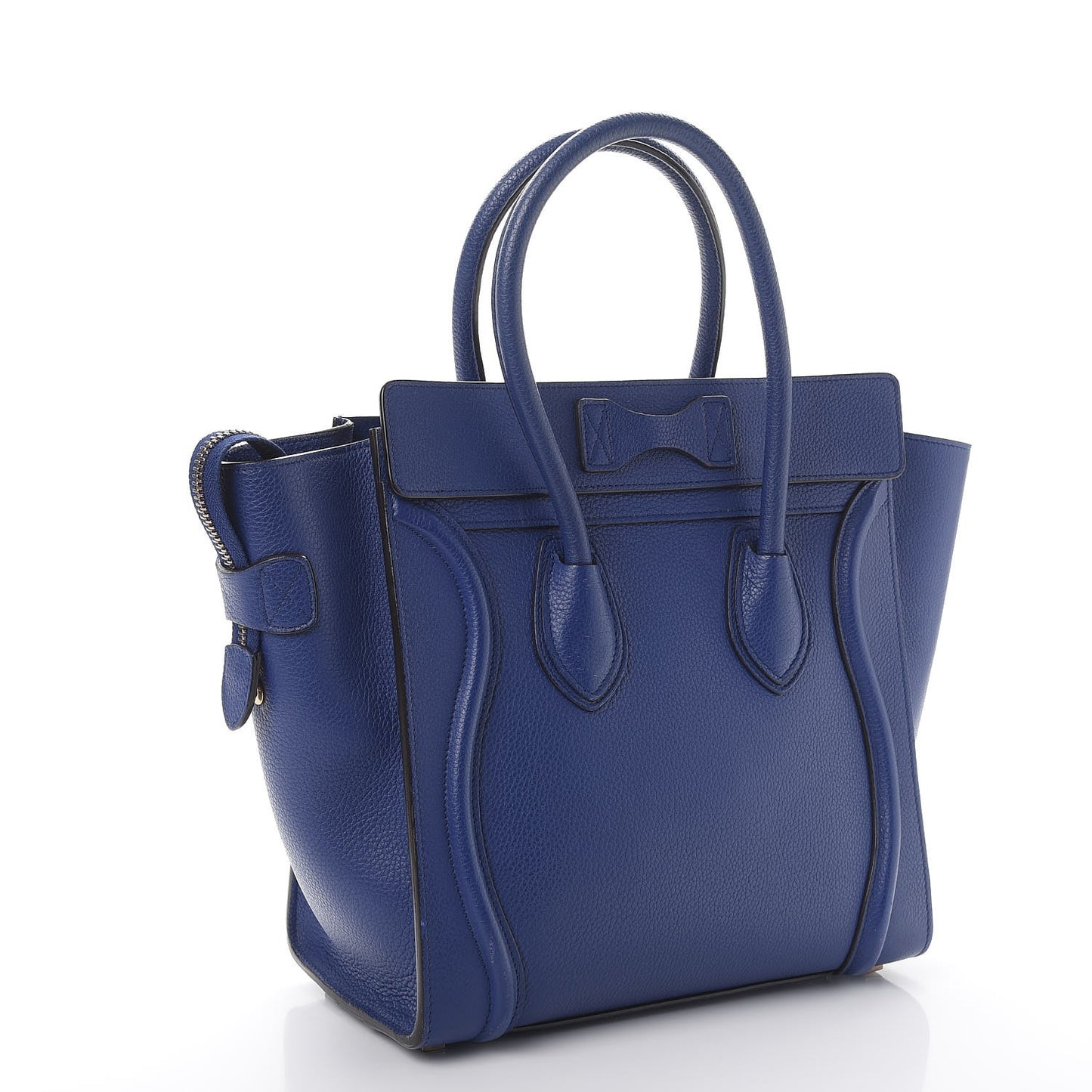 Drummed Calfskin Micro Luggage Indigo
