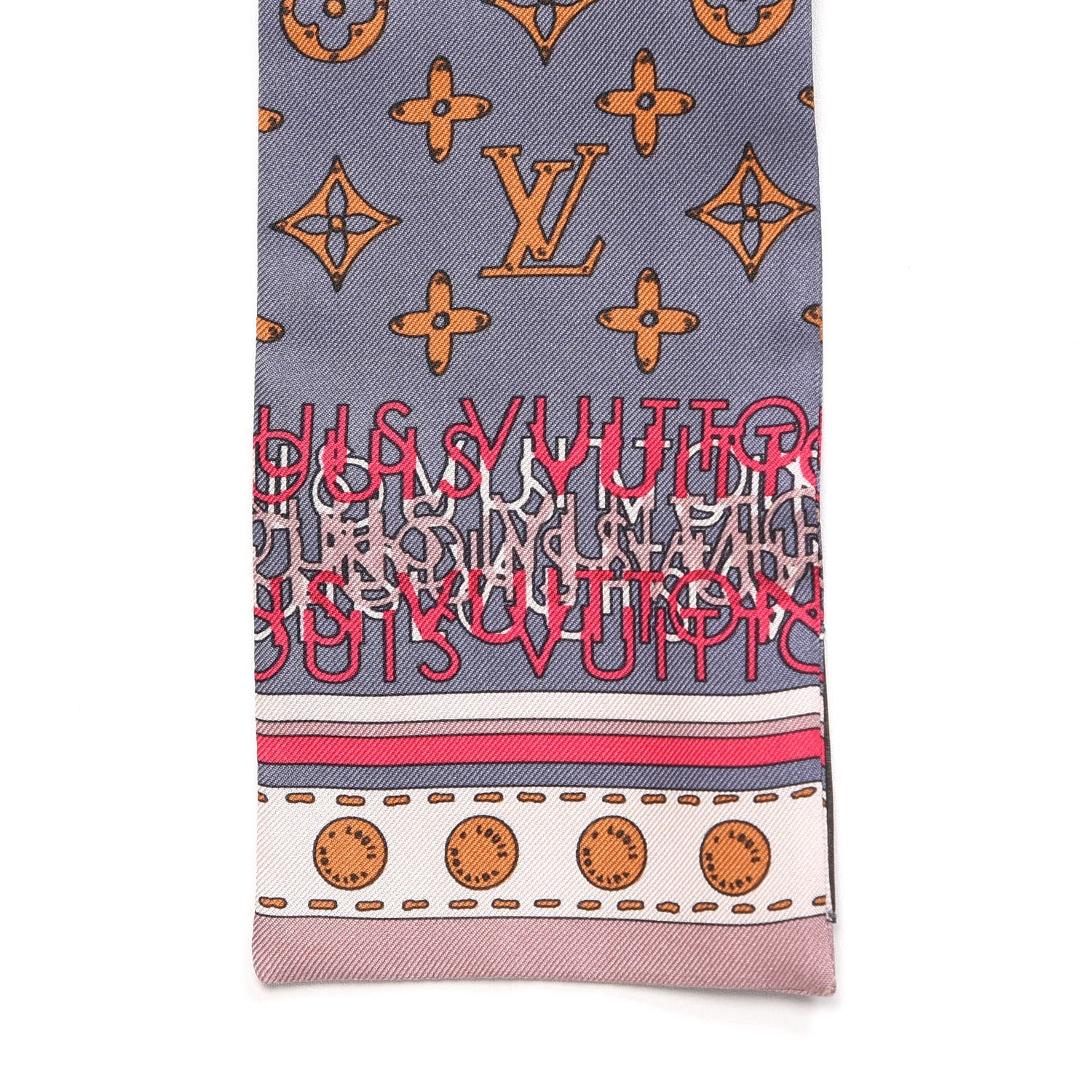 Louis Vuitton Silk Monogram Map Bandeau Quetsche 3 of 4
