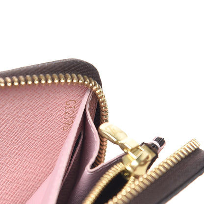 Louis Vuitton Damier Ebene Clemence Wallet Rose Ballerine 7 of 8