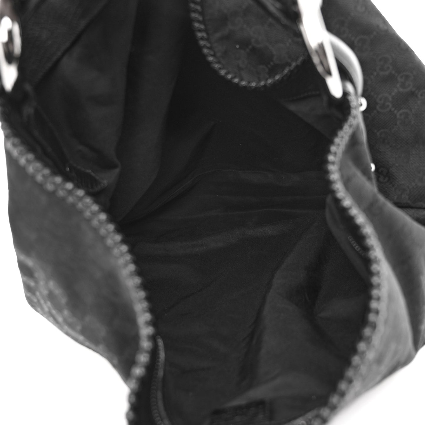 Monogram Large Horsebit Chain Hobo Black
