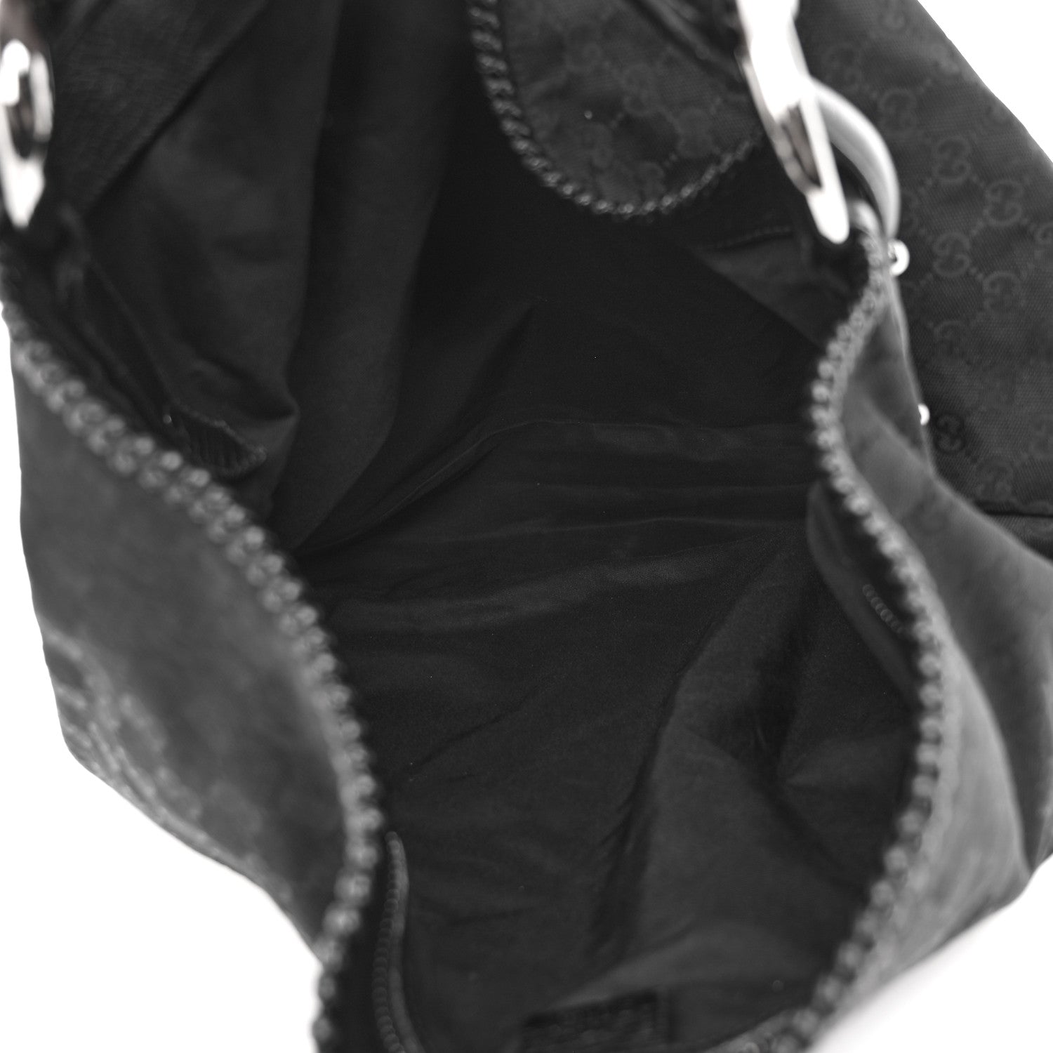 Gucci Monogram Large Horsebit Chain Hobo Black 5 of 14