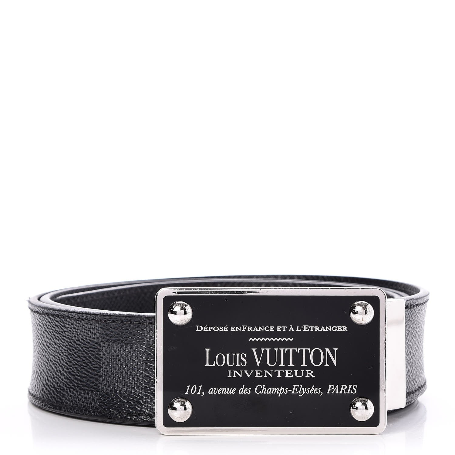 Louis Vuitton Damier Graphite 35mm LV Inventeur Reversible Belt 95 38 1 of 8