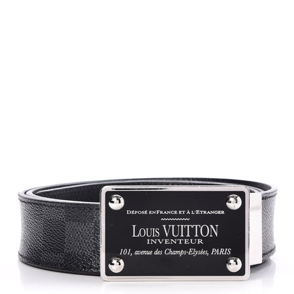 Louis Vuitton Damier Graphite 35mm LV Inventeur Reversible Belt 95 38 1 of 8