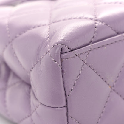 Chanel Shiny Aged Calfskin Quilted Nano Kelly Shopper Lilac 11 of 11