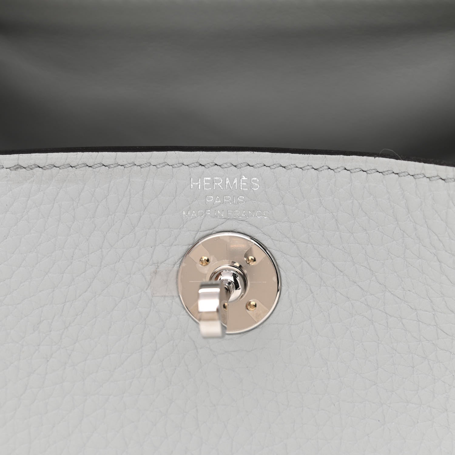 Hermes Taurillon Clemence Mini Lindy 20 Bleu Pale 6 of 11
