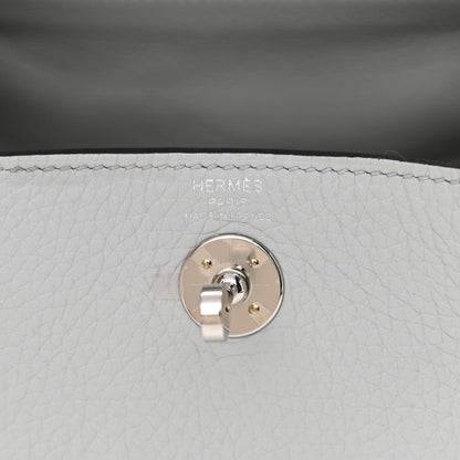 Hermes Taurillon Clemence Mini Lindy 20 Bleu Pale 6 of 11