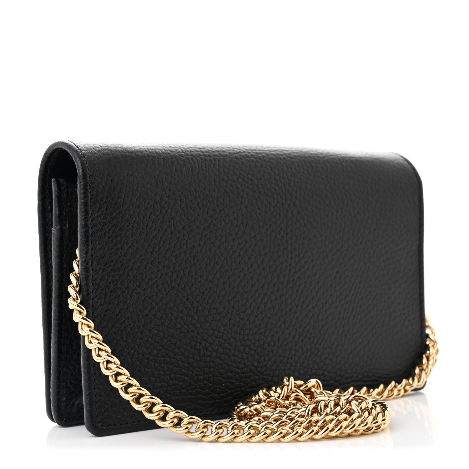 Gucci Calfskin Mini GG Marmont Chain Wallet Black 3 of 11