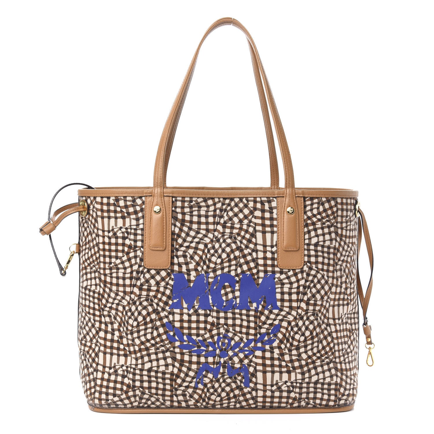 MCM Visetos Medium Liz Reversible Shopper Tote Cognac 6 of 14