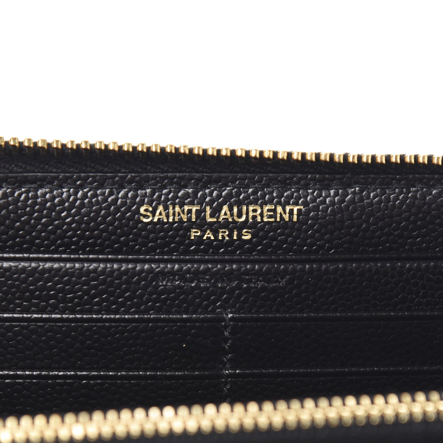 Saint Laurent Grain De Poudre Matelasse Chevron Monogram Zip Around Wallet Black 5 of 6