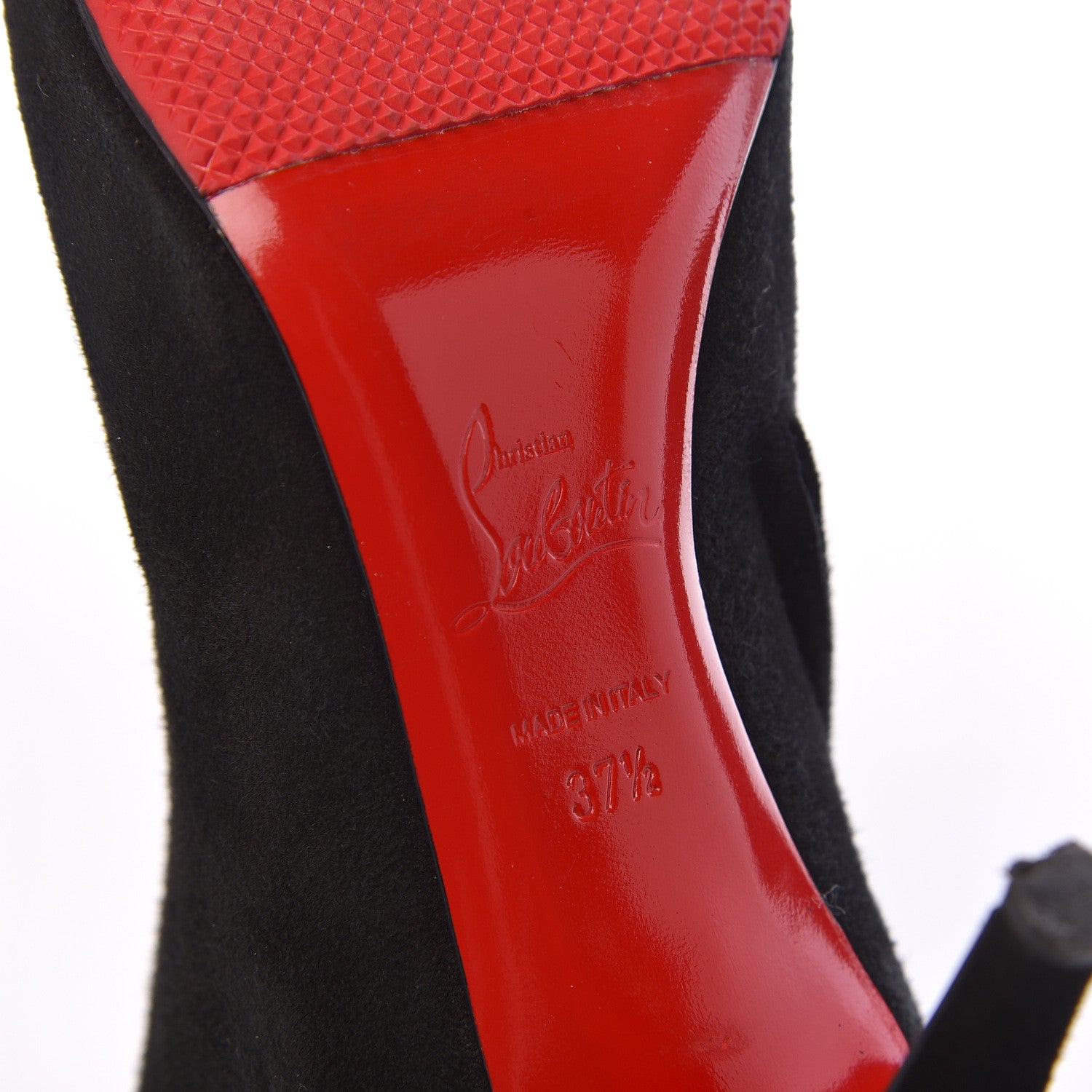 Christian Louboutin Veau Velours Belle 100 Ankle Boots 37.5 Black 9 of 10
