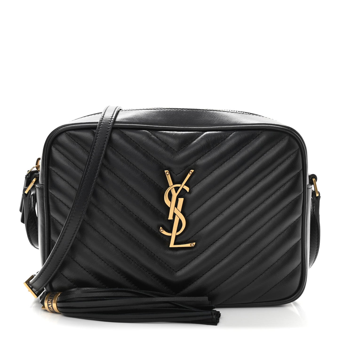 Calfskin Matelasse Monogram Lou Camera Bag Black
