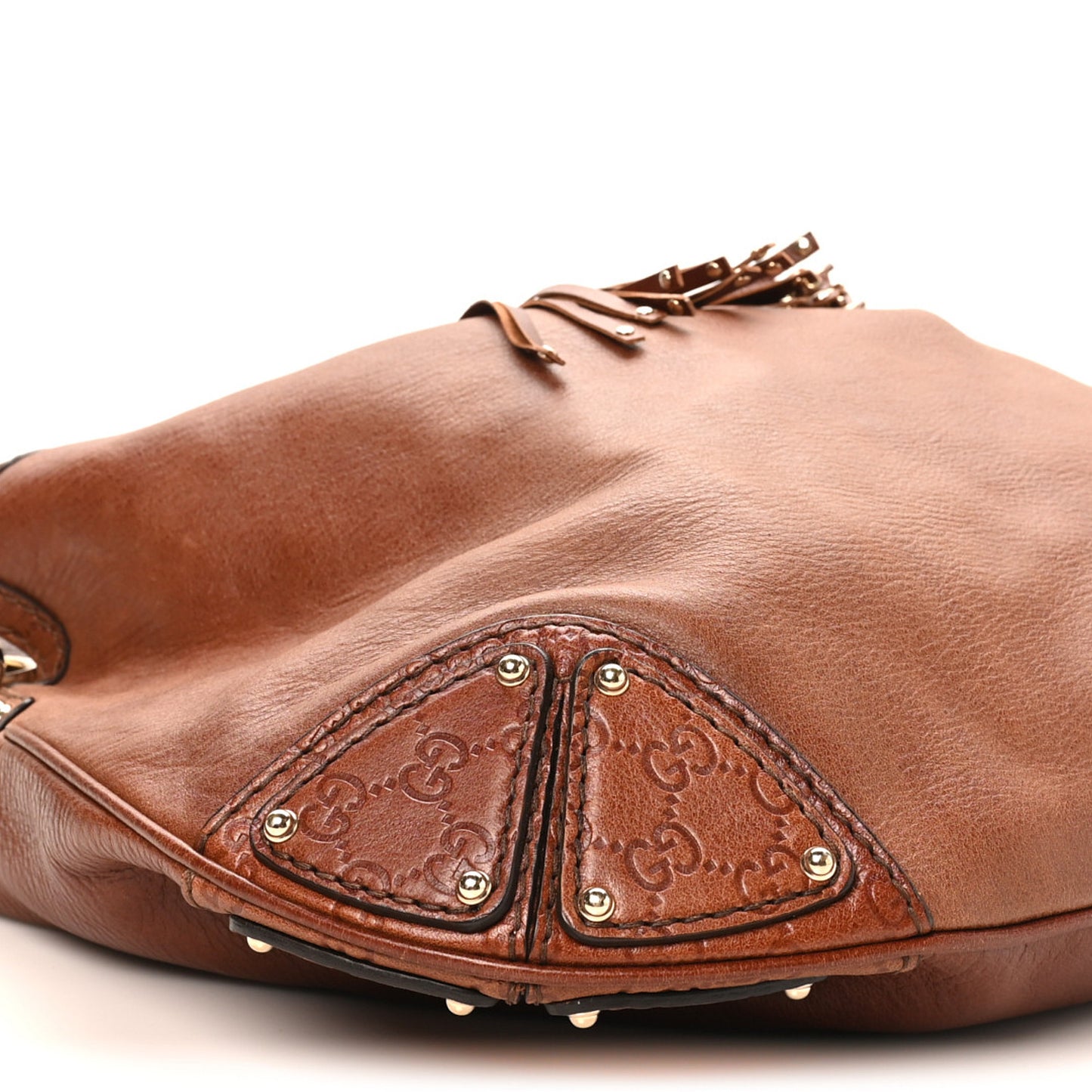 Calfskin Guccissima Large Indy Top Handle Hobo Brown