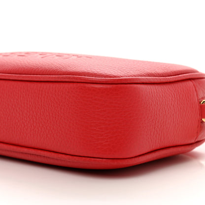 Burberry Calfskin Monogram Embossed Elongated Camera Bag Red 9 of 9
