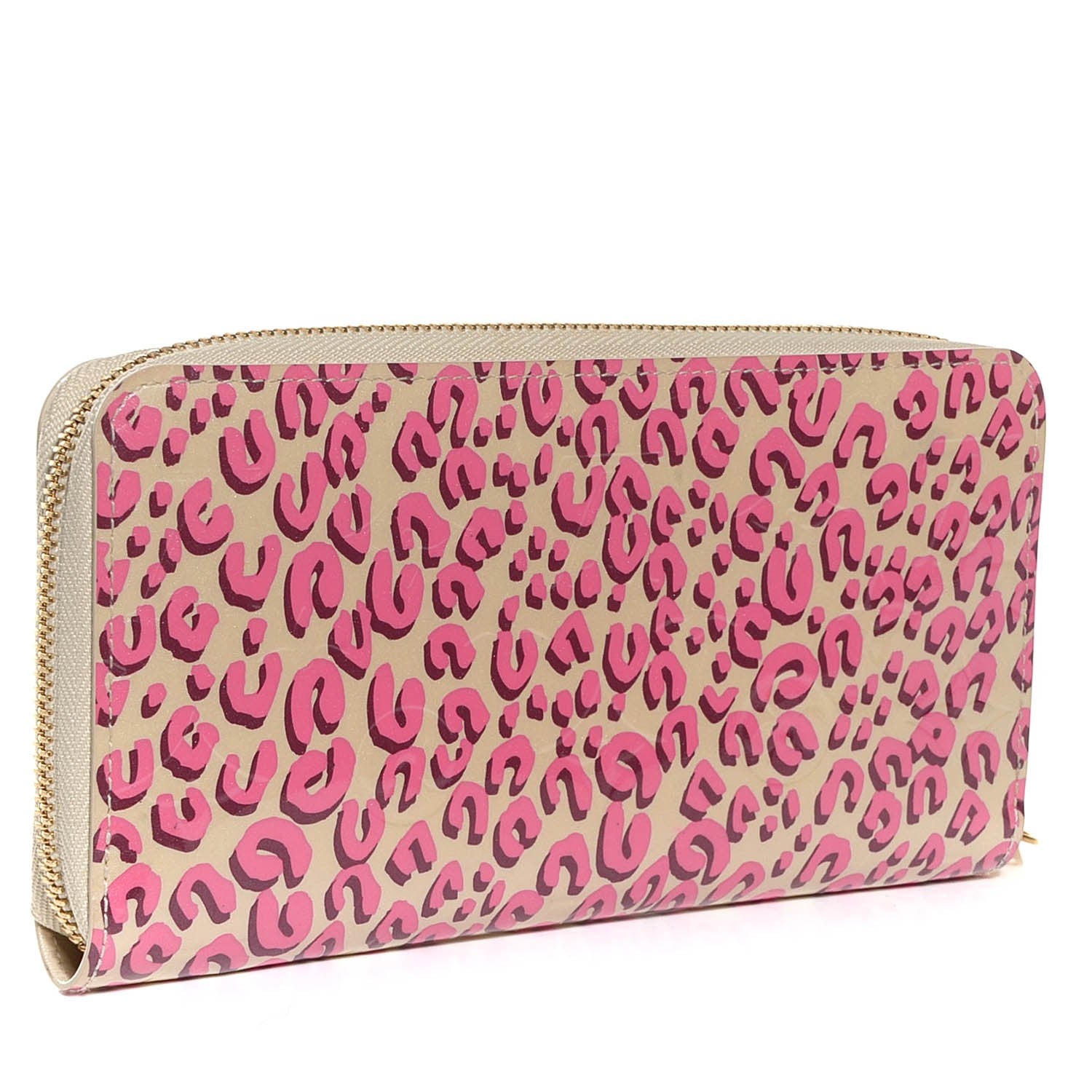 Louis Vuitton Vernis Leopard Zippy Wallet Blanc Corail 3 of 7
