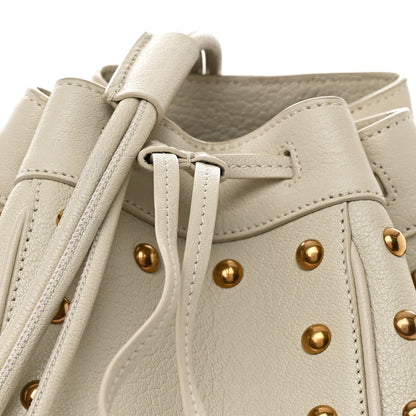 Saint Laurent Calfskin Studded Medium Talitha Bucket Bag White 8 of 10