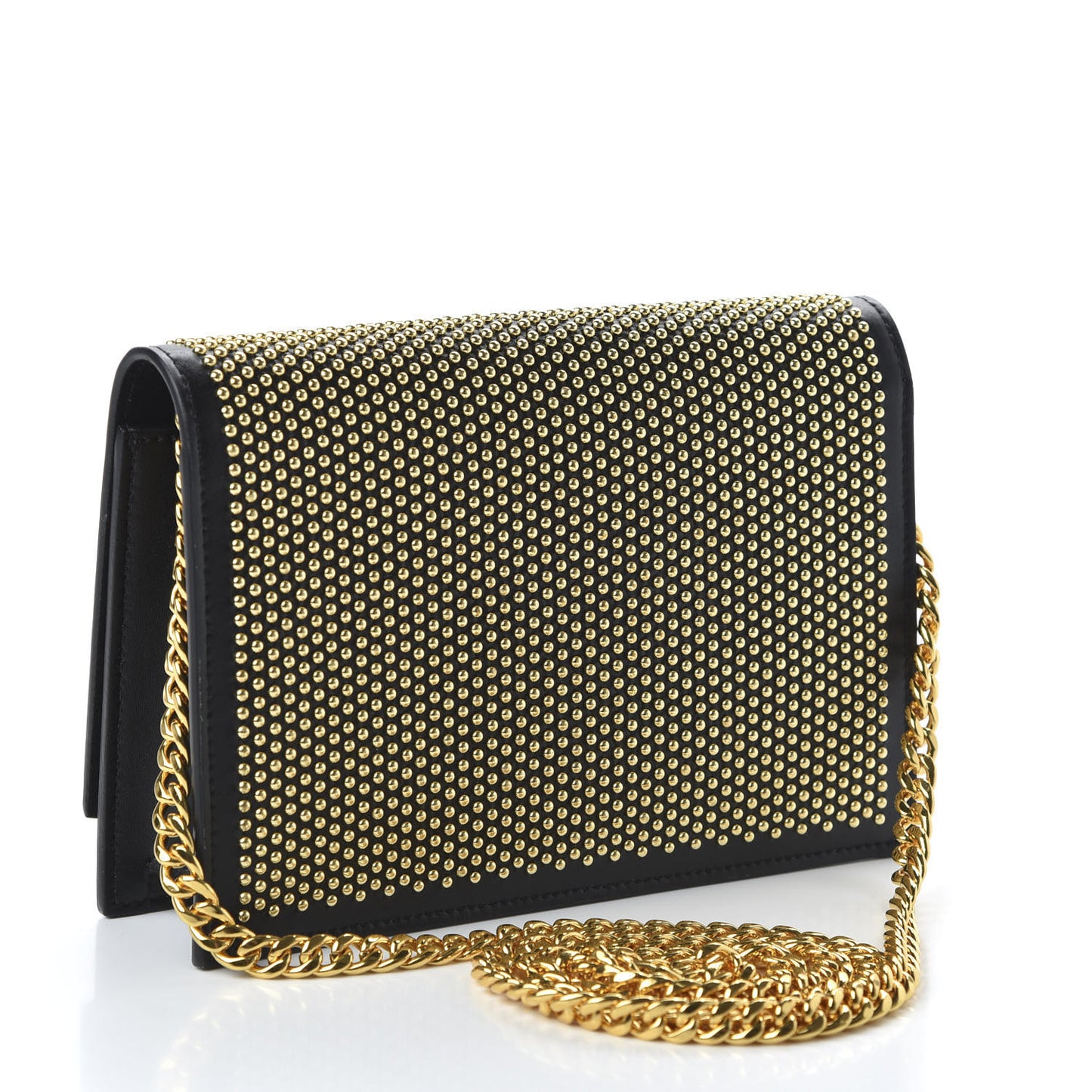 Calfskin Studded Skull Small Crossbody Bag Black