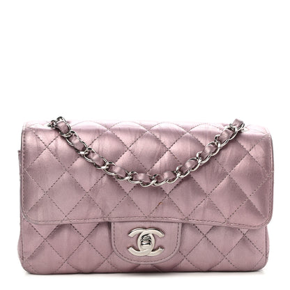 Chanel Metallic Calfskin Quilted Mini Rectangular Flap Pink 1 of 14