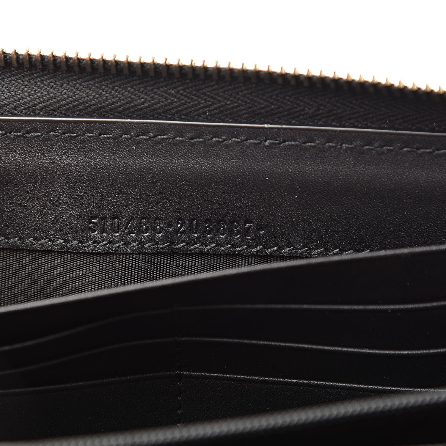 Gucci X SEGA Calfskin GUCCY Stars Zip Around Wallet Black Gold 7 of 8