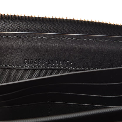 Gucci X SEGA Calfskin GUCCY Stars Zip Around Wallet Black Gold 7 of 8