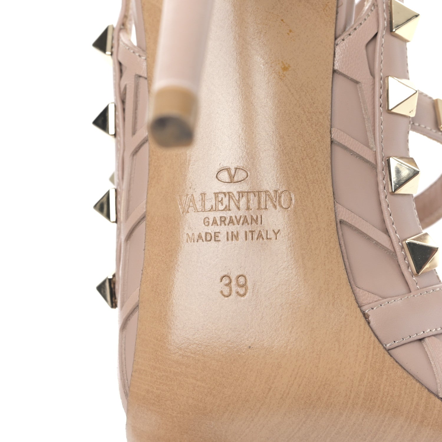 Valentino Garavani Calfskin Nappa Boudoir Rockstud Ankle Strap 100mm Pumps 39 Rose Cannelle 6 of 8