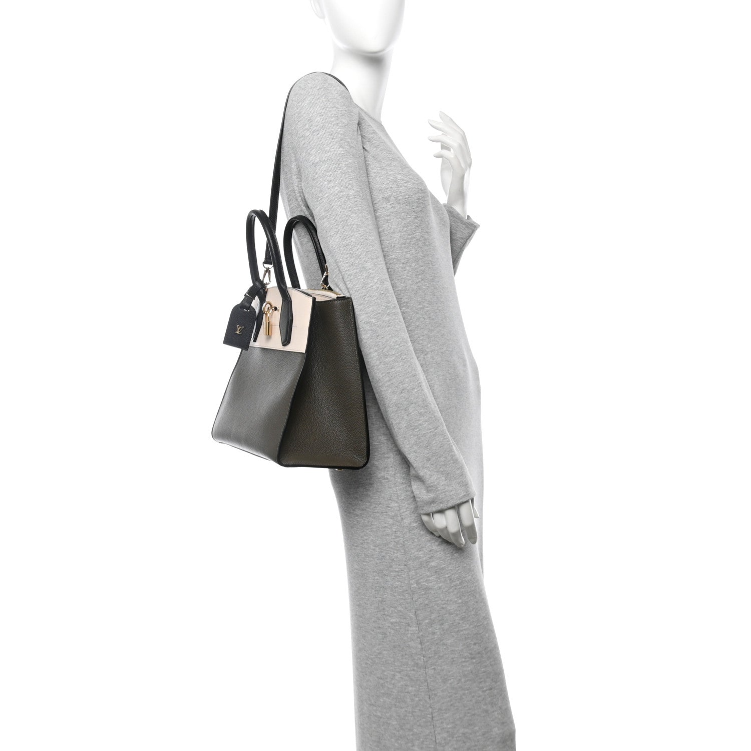 Louis Vuitton Taurillon City Steamer MM Kaki Creme Black 2 of 11