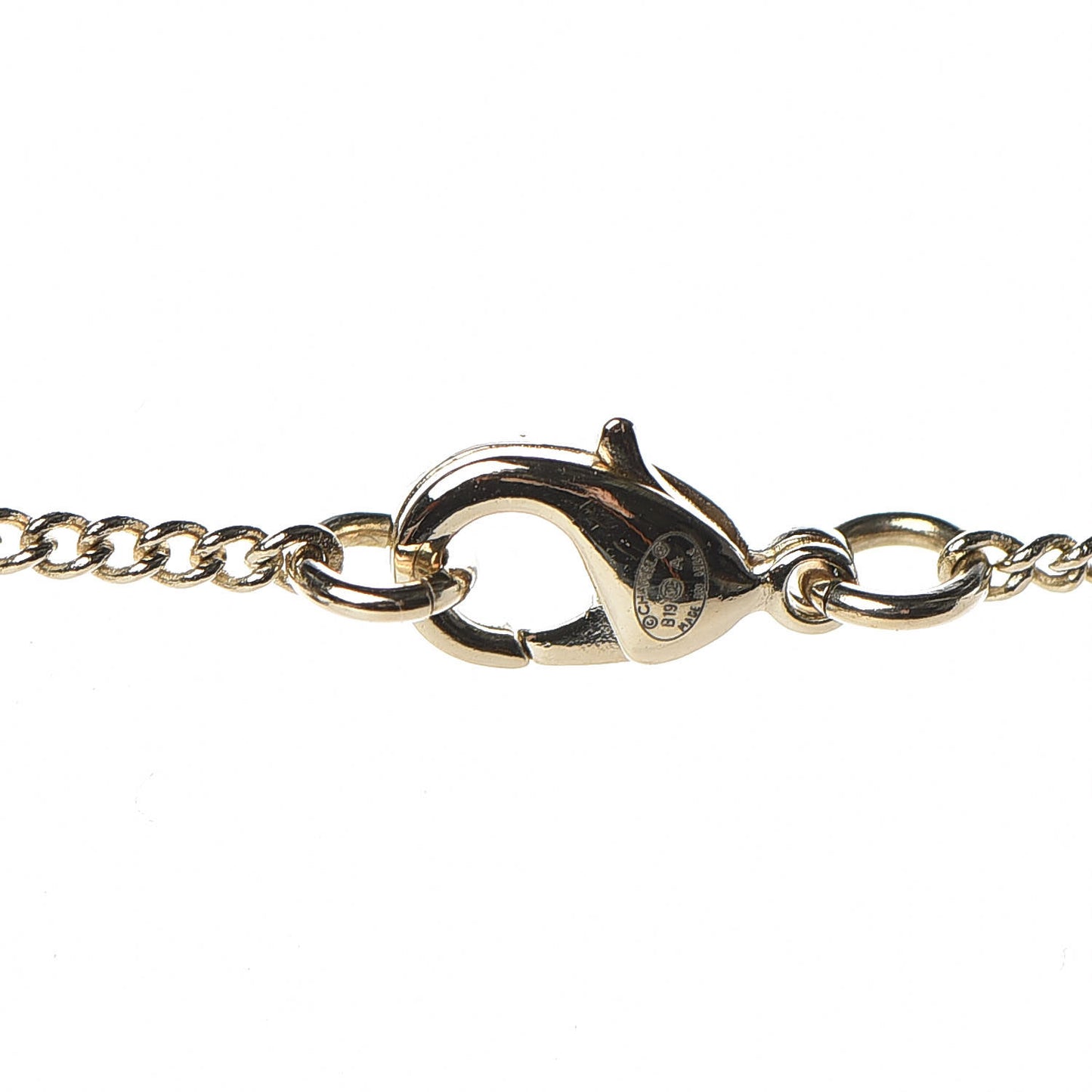 Metal Crystal 2.55 Bijoux CC Necklace Gold