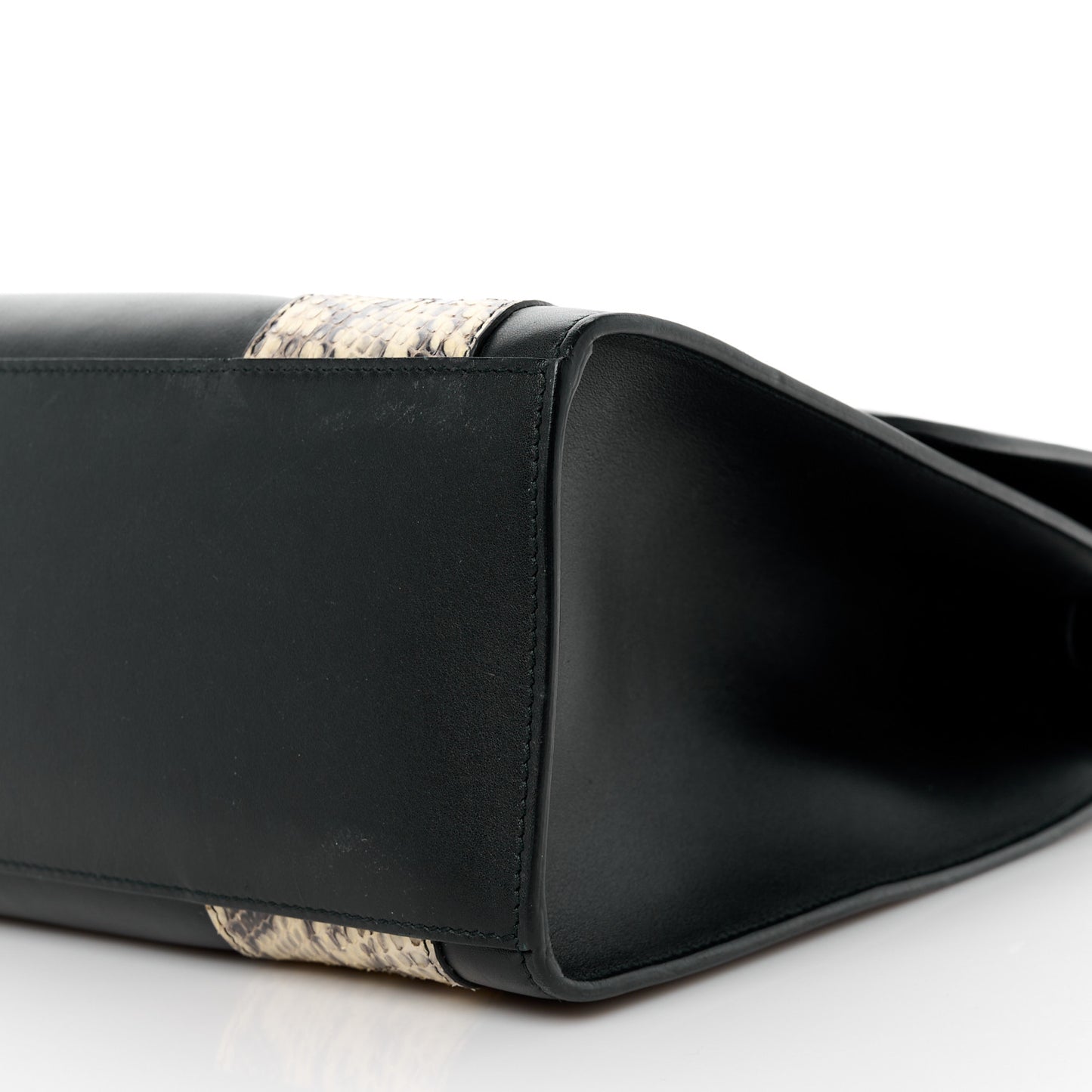 Calfskin Snakeskin GG Supreme Monogram Medium Osiride Top Handle Bag Black