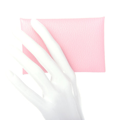 Hermes Chevre Mysore Calvi Card Case Rose Sakura 2 of 6