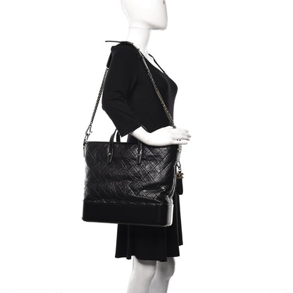 Chanel Calfskin Quilted Large Gabrielle Shopping Tote Black 3 of 11