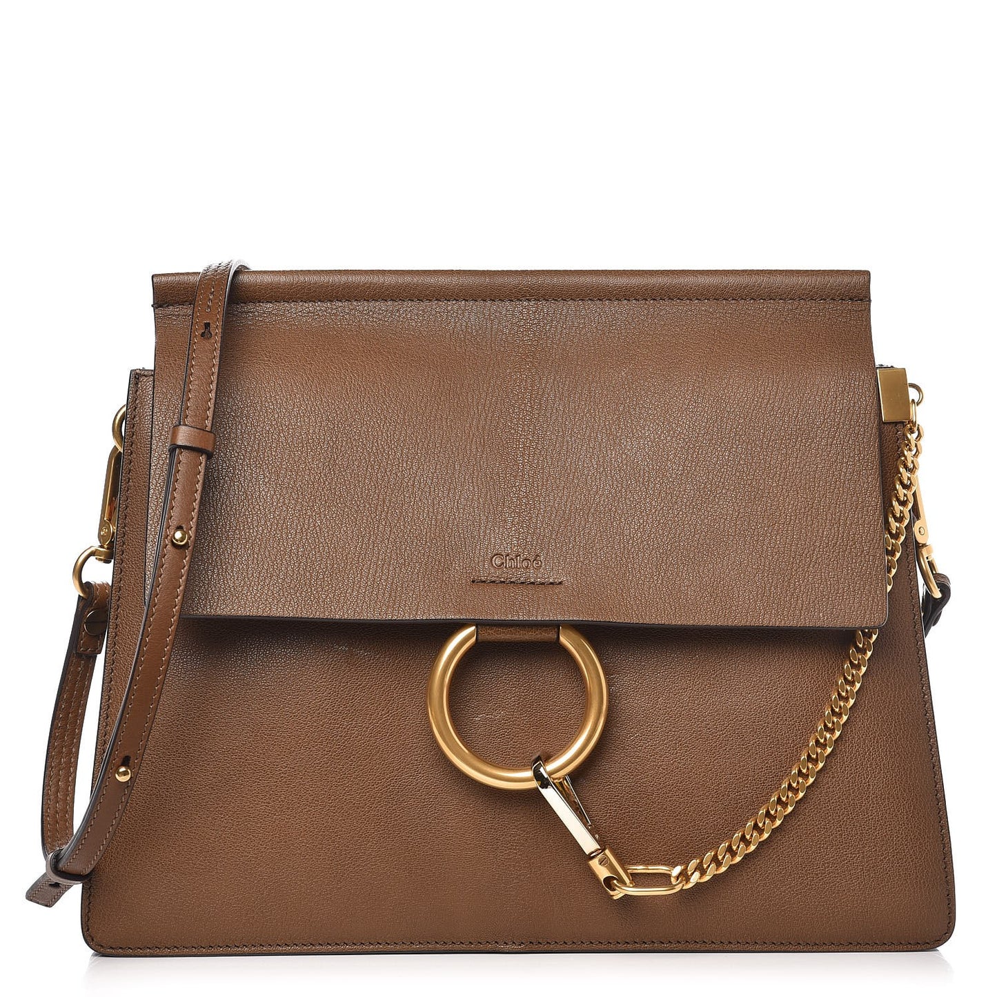 Goatskin Medium Faye Shoulder Bag Woody Khaki