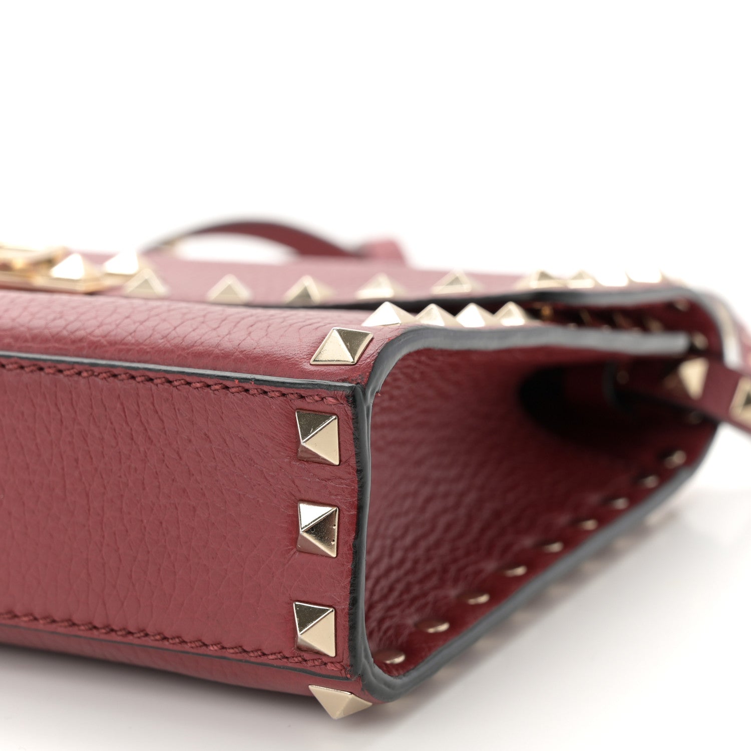 Valentino Garavani Pebbled Calfskin Medium Rockstud Flip Lock Crossbody Bag Rubin 9 of 10