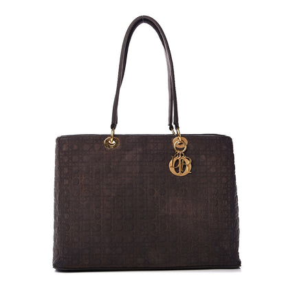 Christian Dior Nylon Cannage Large Lady Dior Tote Brown 1 of 24