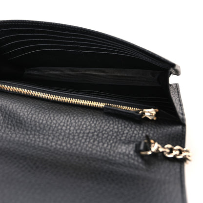 Gucci Dollar Calfskin Interlocking G Chain Wallet Black 5 of 11