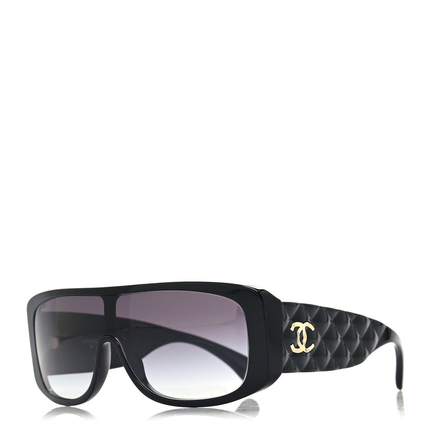 Acetate Shield Sunglasses 71466 Black