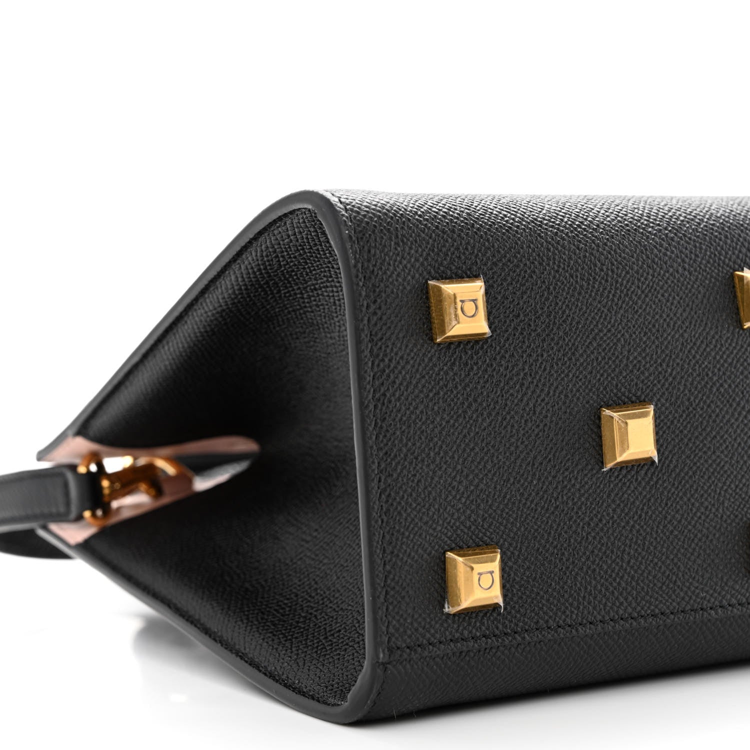 Salvatore Ferragamo Calfskin Small The Studio Box Bag Black 9 of 10