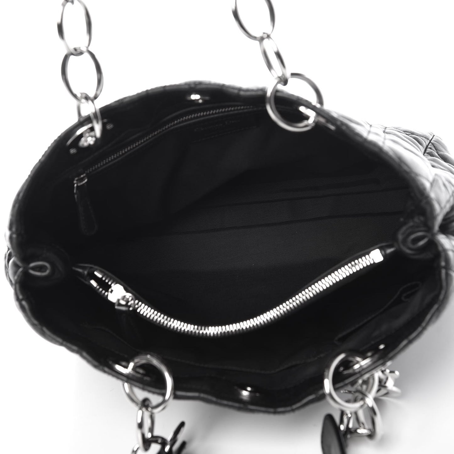 Lambskin Cannage Small Dior Soft Shopping Tote Black