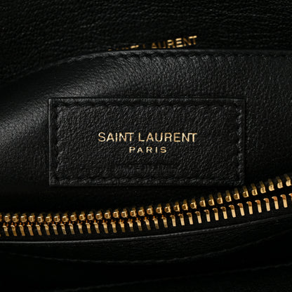 Saint Laurent Sheepskin Matelasse Chevron Monogram Medium College Bag Black 6 of 11