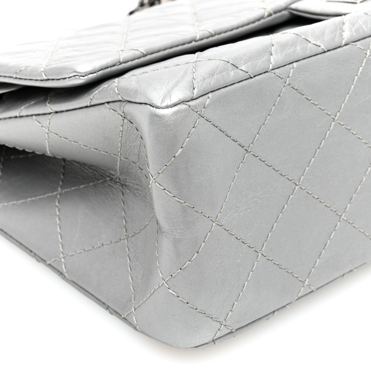 Chanel Metallic Aged Calfskin Quilted 2.55 Reissue 226 Flap Silver 9 of 10