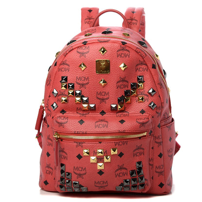 MCM Visetos Studded Small Stark M Backpack Scooter Red 1 of 8