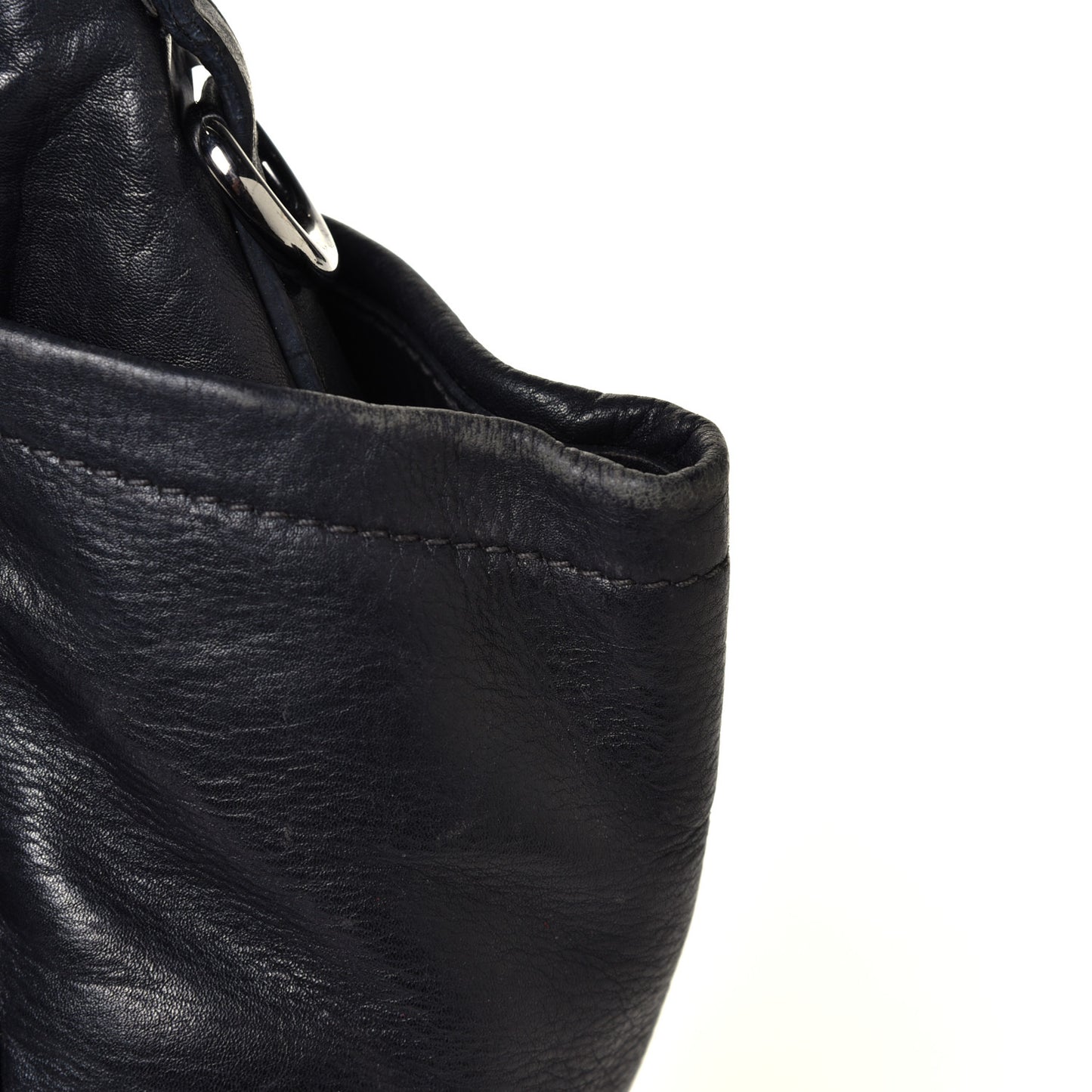 Soft Calfskin Pleated Hobo Black