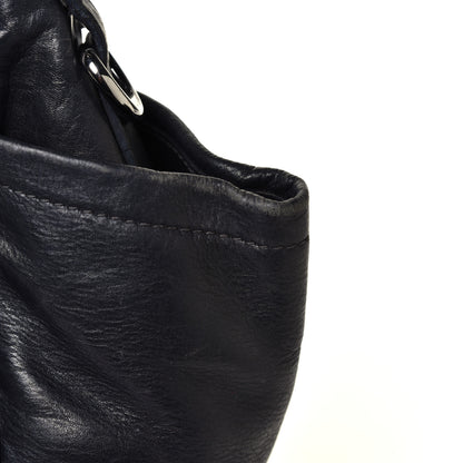 Prada Soft Calfskin Pleated Hobo Black 6 of 10