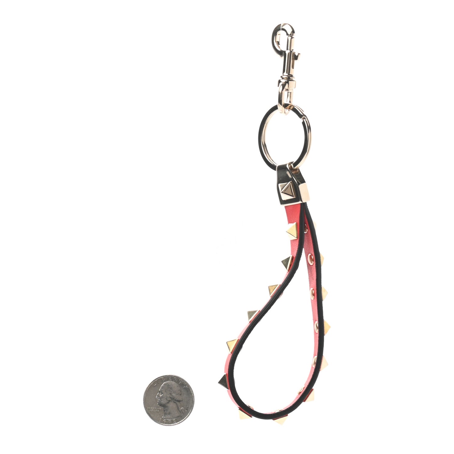Vitello Rockstud Keychain Deep Orange