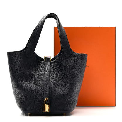 Hermes Taurillon Clemence Picotin Lock 18 PM Bleu Nuit 11 of 11