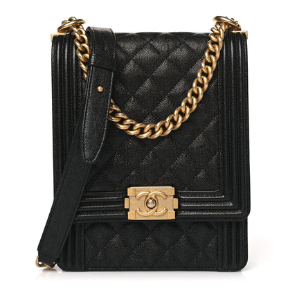 Chanel Caviar Quilted North South Boy Flap Black 1 of 9
