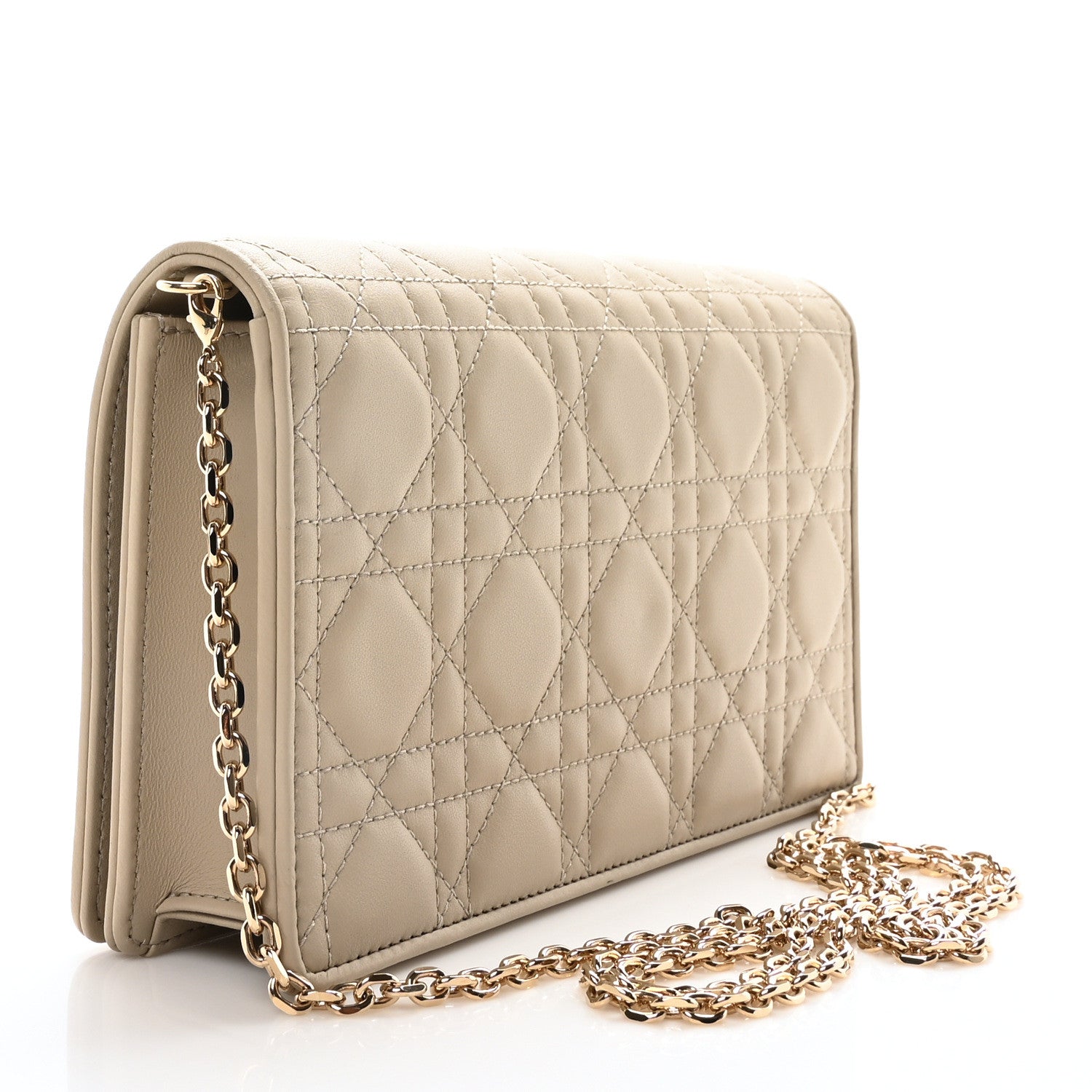 Christian Dior Lambskin Cannage Lady Dior Chain Wallet Corda 3 of 11