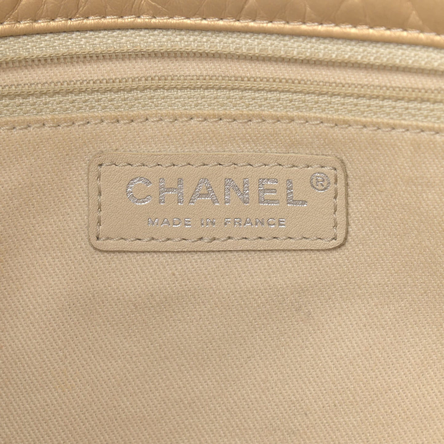 Metallic Aged Calfskin Quilted Reissue 2.55 Tote Light Gold